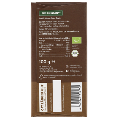 Cioccolato fondente 70% (100g)